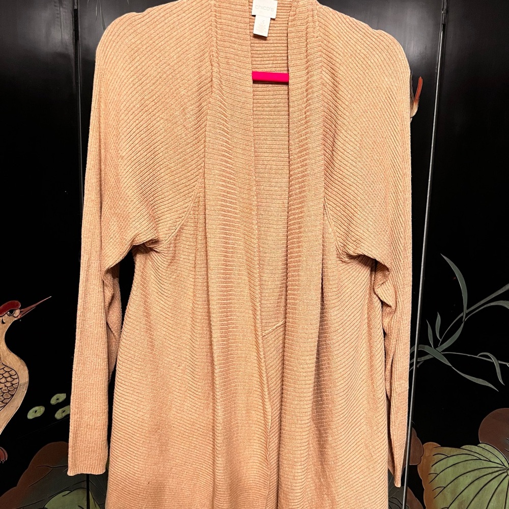 Women's Tan Open-Front Sweater by Chico’s in XL - great layering piece